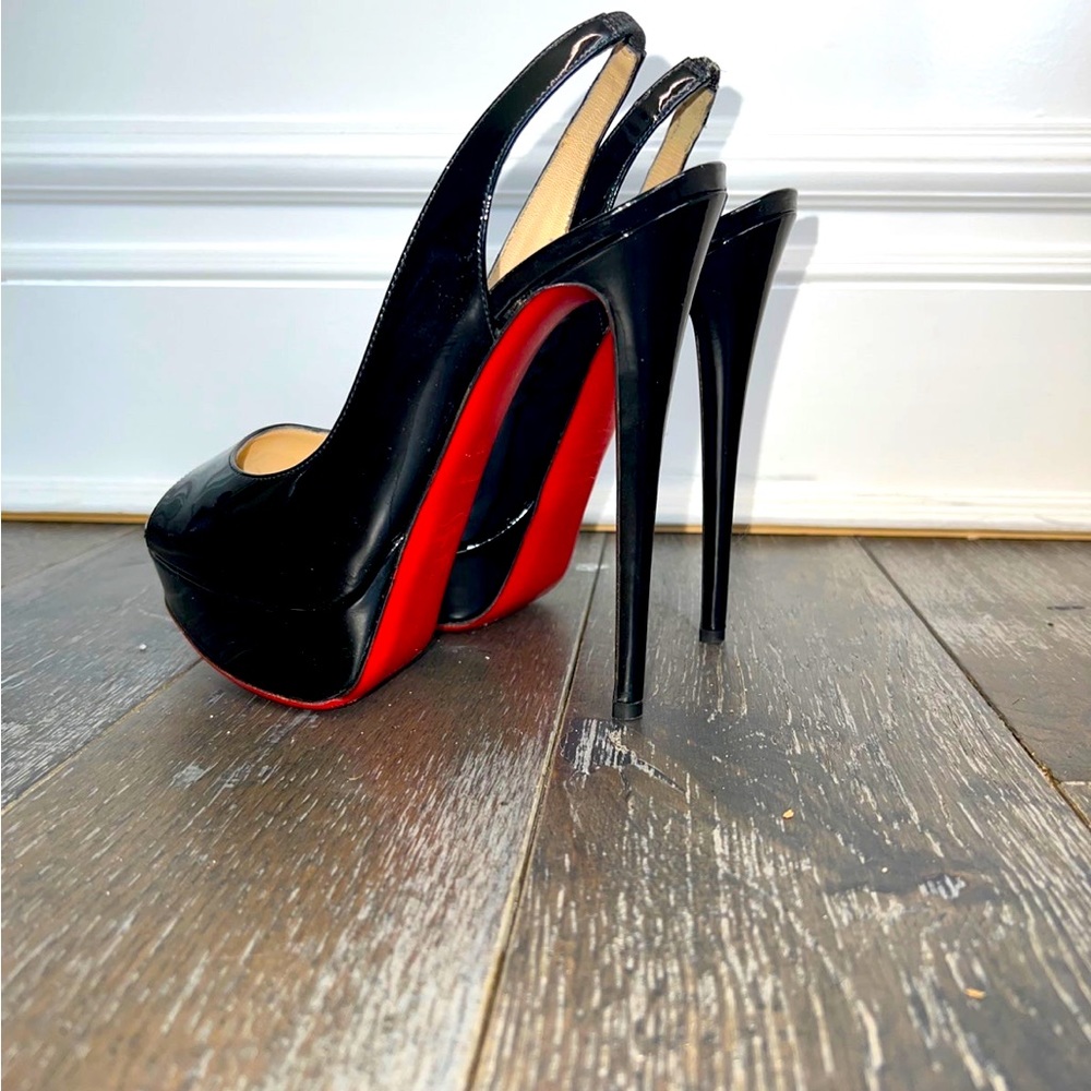 Christian Louboutin peep toe Slingbacks size 7. Practically brand new